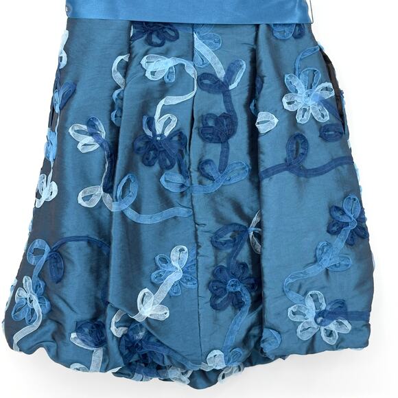 NWT Cache Blue Strapless Bubble Hem Applique Dress Size 2 Y2K Glam Luxe Evening - Picture 13 of 16